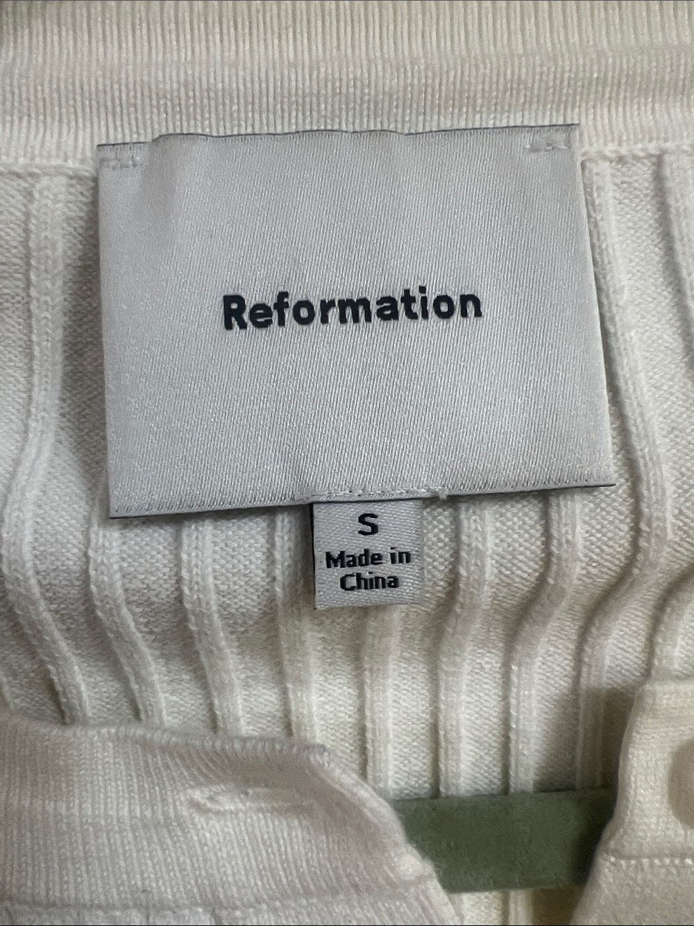 Reformation Cream Ribbed Button-Up Cardigan - Picture 7 of 7